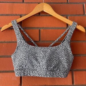 ATHLETA  Women Exhale Animal Print Sports Bra Black White   Size XS